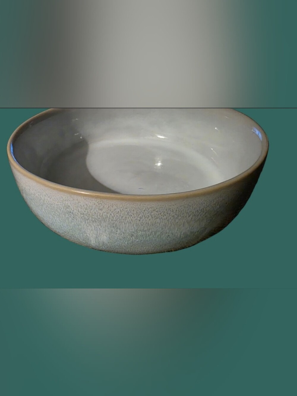 4/$97 Deal! Vintage Barcela Handcrafted Ceramic Bowl in Pale Green and Cream